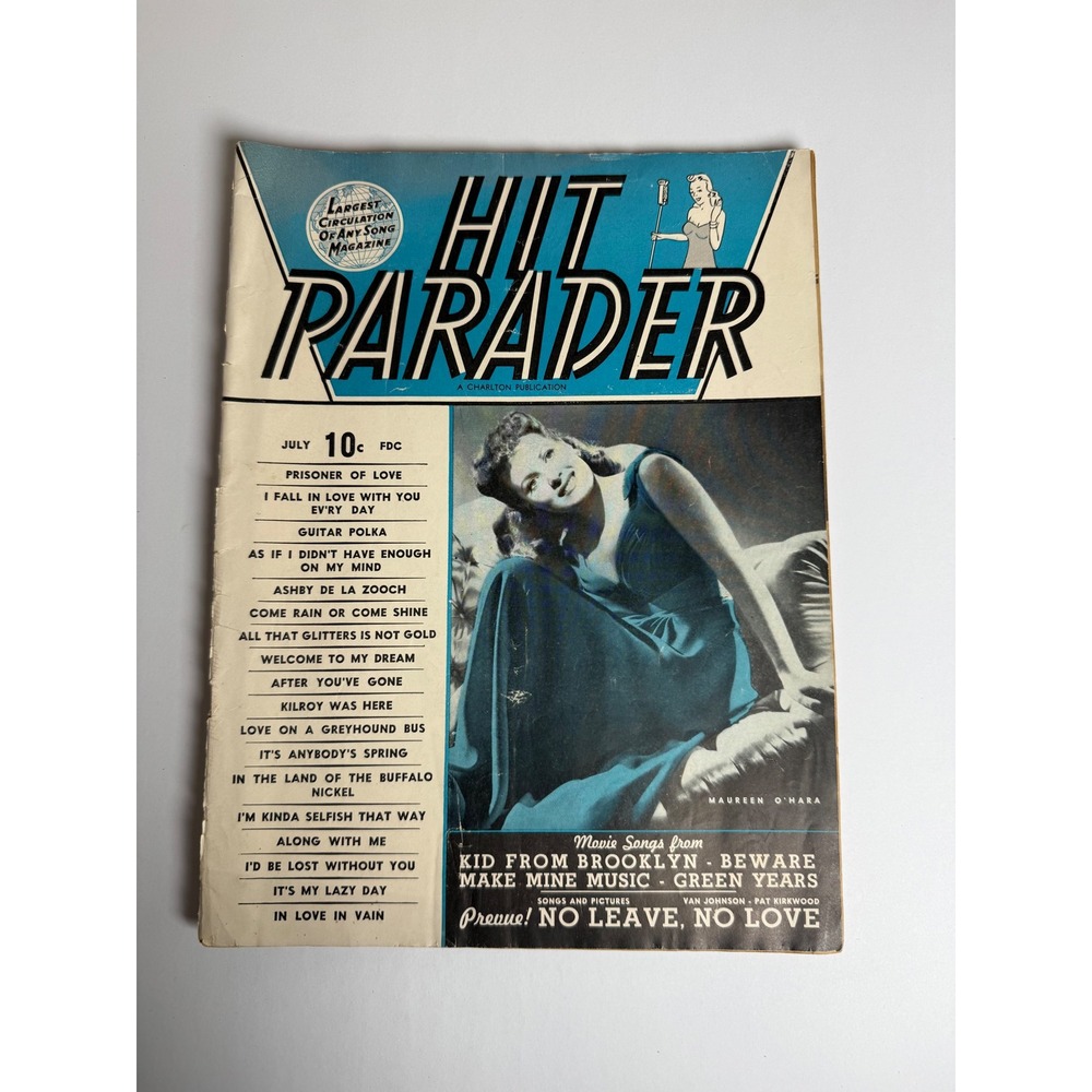 Vintage July 1946 Hit Parader Magazine Maureen OHara Music Lyrics Movie Songs